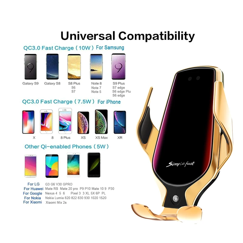 Беспроводное Автомобильное зарядное устройство R3 инфракрасный автоматический