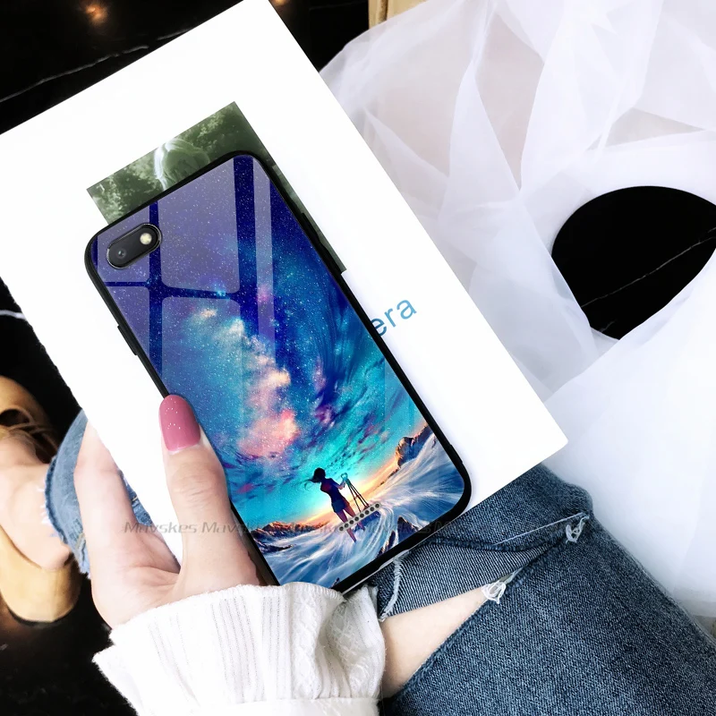 For Xiaomi Redmi 6A Case Cover Luxury Tempered Glass Case Phone Cover For Xiomi Redmi 6A 6 A A6 Phone Back Fundas Redmi 6A Case