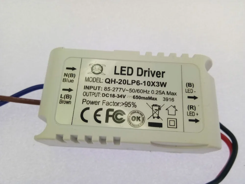 6-10x 3w с драйвером постоянного тока для светодиода DC18-34V 650ma 6x3w 8x3w 9x3w 10x3w 20W 30w