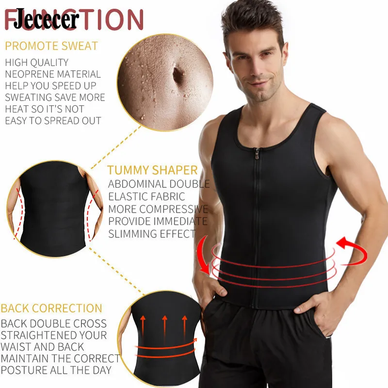 Men Sweat Body Shaper Neoprene Waist Trainer Corset Vest Slimming Shapewear With Corset Girdles For Sauna Fat Burner Workout Top