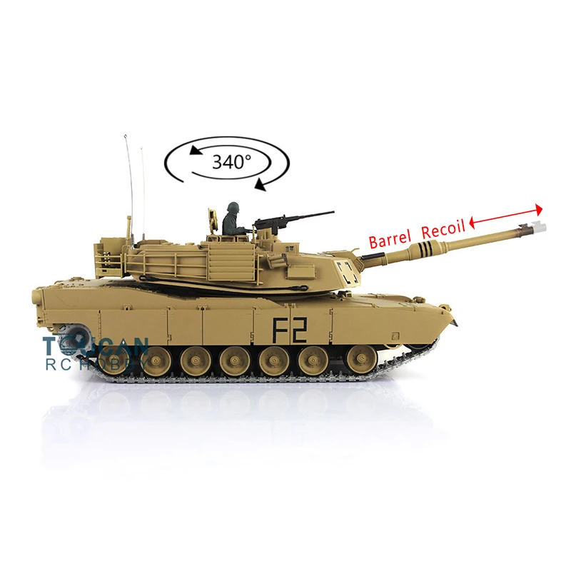 

2.4G Henglong 1/16 6.0 Upgraded Metal M1A2 Abrams Barrel Recoil RC Tank 3918 TH17131-SMT2