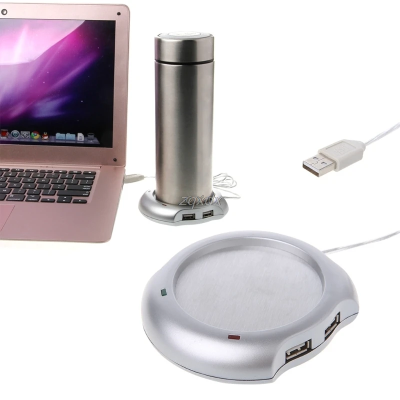 

USB Tea Coffee Cup Mug Warmer Heater Pad with 4 Port USB Hub PC Laptop Z09 Drop ship