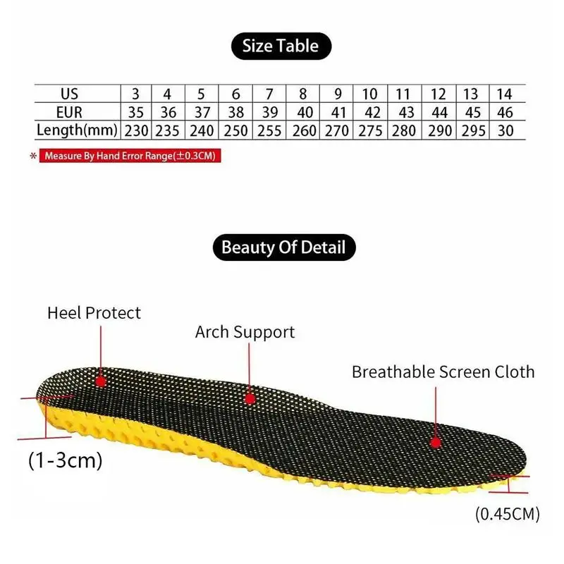

Viscoelastic Foam Orthopedic Insoles Breathable Orthopedic Unisex For Shoe Soles V9L6