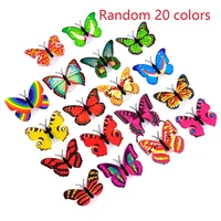 colorful led butterfly night light for wedding room children bedside lamp 7 color changing paste butterfly wall stickers