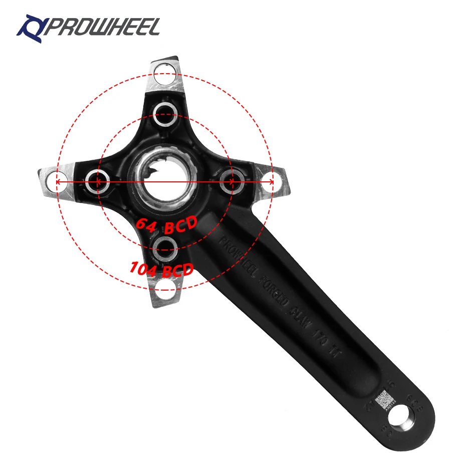 Кривошип PROWHEEL 104BCD для горного велосипеда 170 мм 175 и нижний кронштейн кривошипы