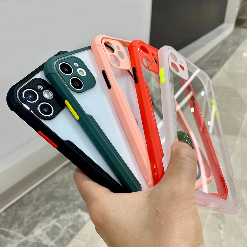 

Luxury Airbag Shockproof Clear Case For iPhone 12 11 Pro Max mini iPhone X XS XR 7 8 Plus SE 2020 Transparent Phone Cover Coque