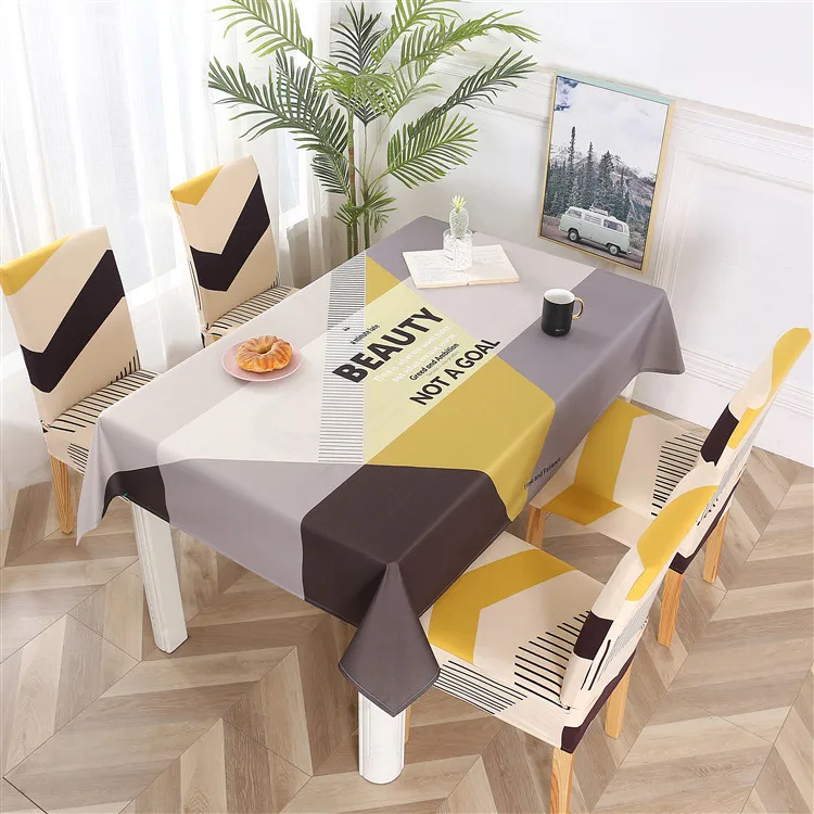 

Nordic Style Cotton and Linen Tablecloth Set Black and White Grid Simple Anti-table Cloth TV Cabinet Cover Cloth Tablecloth
