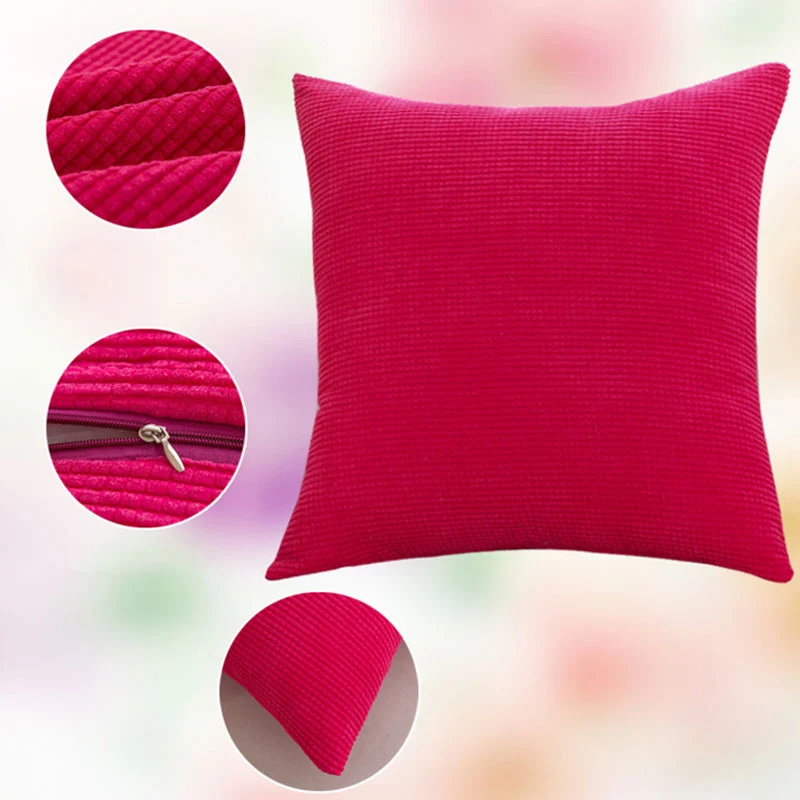 

1PCS Solid Color Pillow Cover Fashion Corduroy Cushion Cover Square 45*45cm Pillow Cover Decorative Throw Pillowcase Best Gift