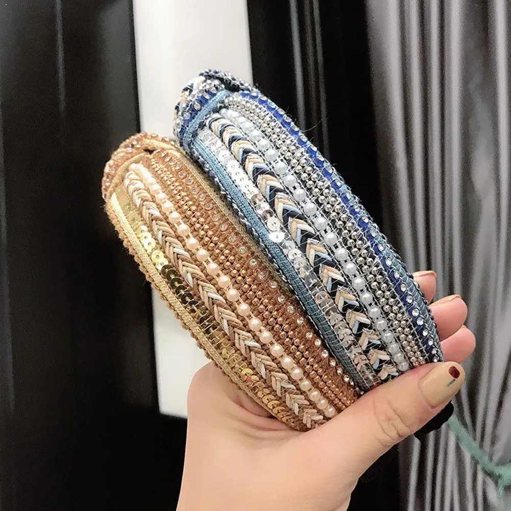 

Модная Блестящая лента для волос Z0Z7 в национальном стиле, ободок с узлом, перекрестные аксессуары, повязка для волос с узлом, Женский ободок ...