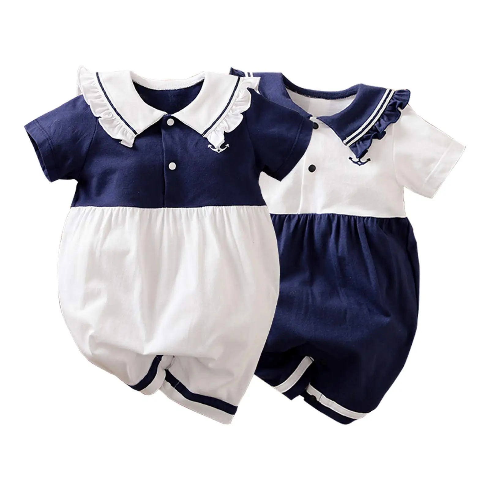 

YiErYing Summer Cute Newborn Baby Romper Fashion Jumpsuit Pink and Blue Perfect for Daily Clothes