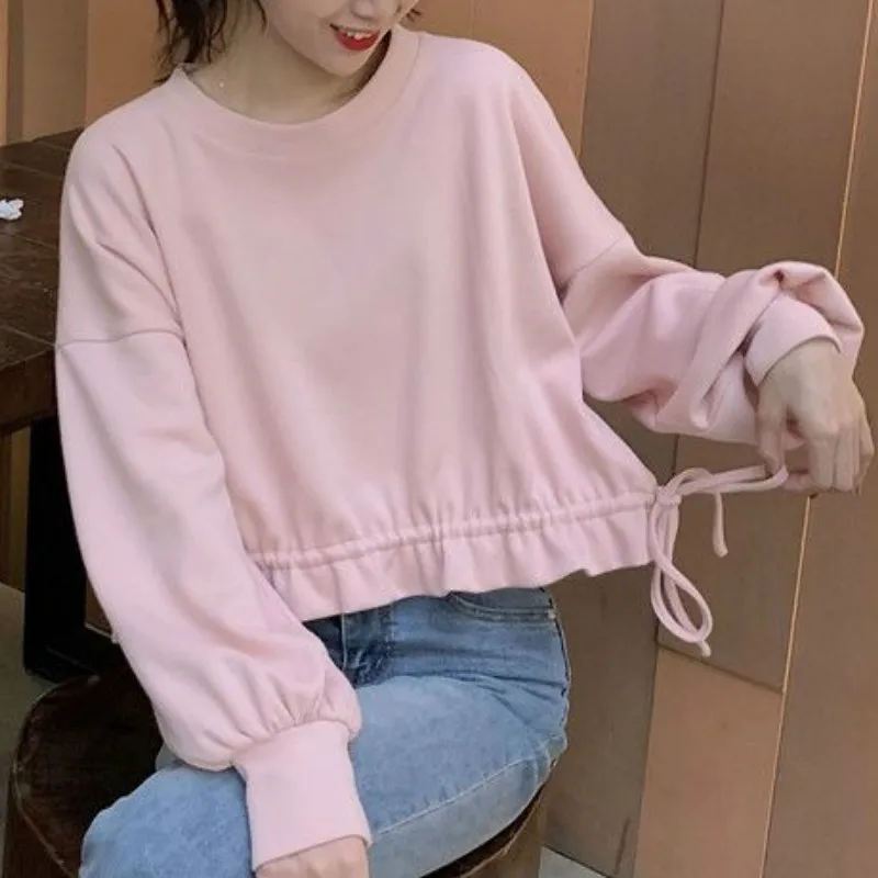 

Женский свитшот с длинным рукавом, милый весенне-осенний свитшот в японском стиле «лолита» с длинными рукавами-фонариками в стиле преппи