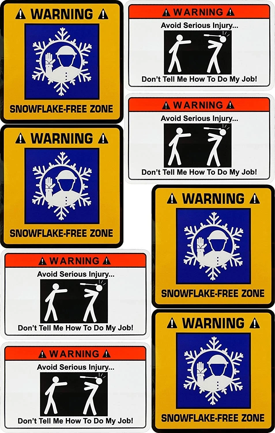 STICKER Warning Snowflake Free Zone Vinyl Hardhat Toolbox Motorcycle Work Funny Bumper Political Decals | Игрушки и хобби