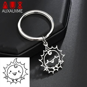 KeyChian для детского рисования Auxauxme на заказ, детское искусство из нержавеющей стали, персонализированные именные фото KeyChians, рождественские подарки