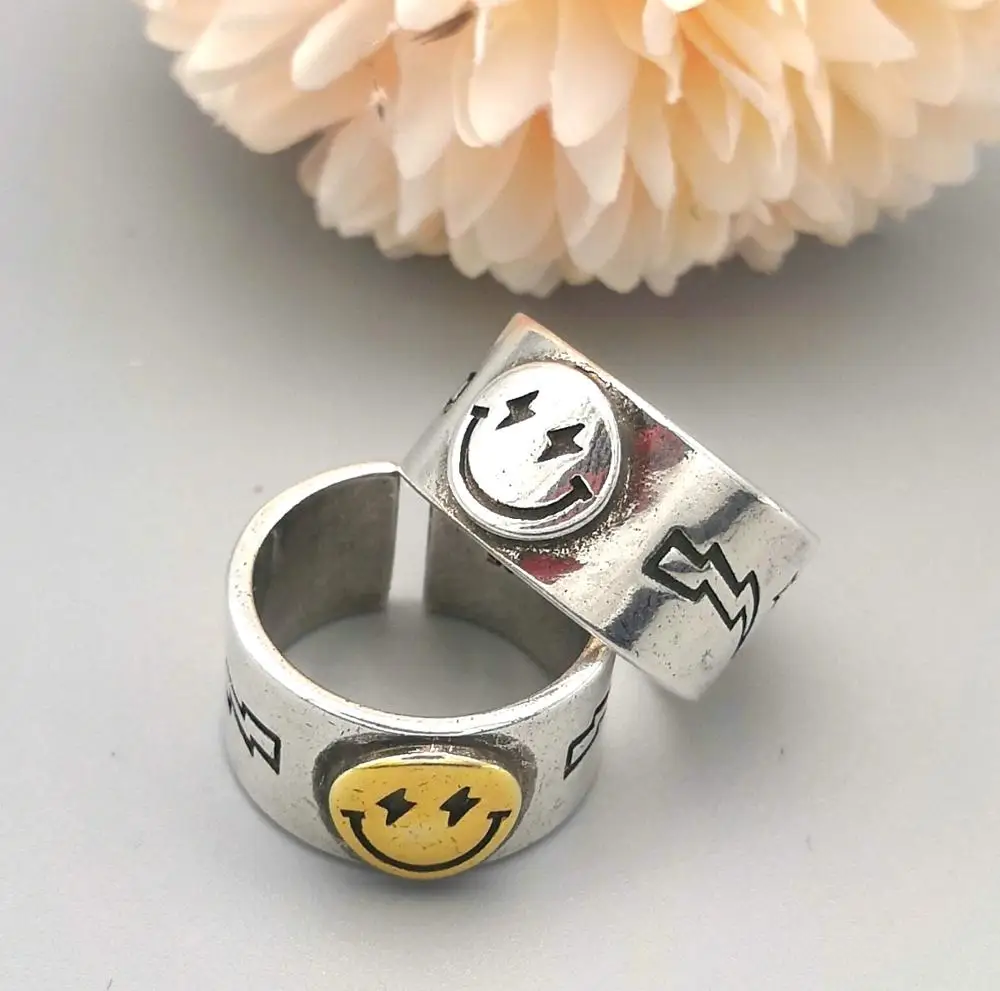 2020 горячая Распродажа счастливое лицо со смайликом молния медное посеребренное