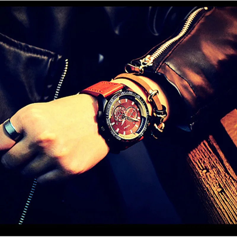 

YAZOLE Military Sport Outdoor Watches Men 2 Eyes Life Waterproof Blue Men's Watch Luminous Leather Strap relogio masculino Gift