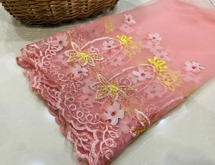 Сетчатая кружевная ткань с вышивкой 1 метр | Дом и сад