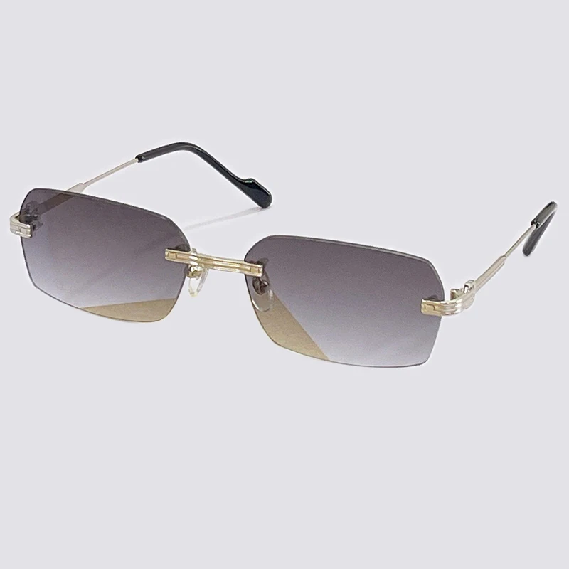 

2021 Fashion Gradient Sunglasses Women Rimless Rectange Sun Glasses Female Driving Eyewear Oculos De Sol
