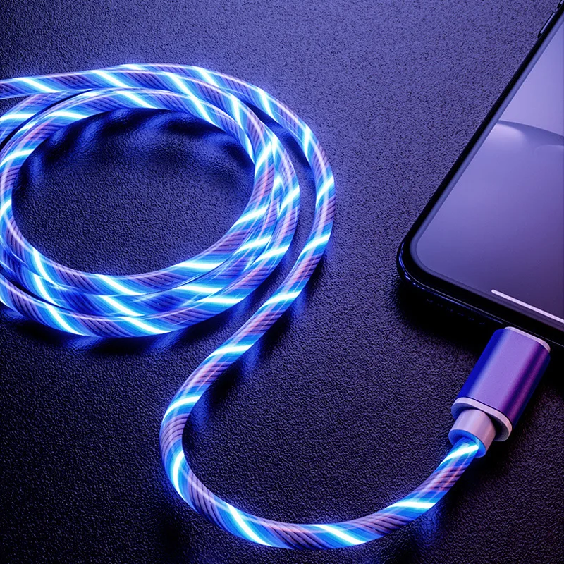 Светящийся USB кабель 2 4 А для iPhone XS Max XR X 8 7 6s Plus Type C Micro светящийся провод быстрой