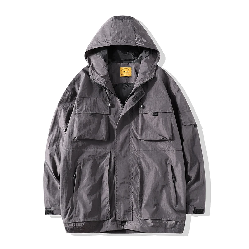 

Men Autumn Casual Loose Large Size Windproof Pilot Jacket Brand 2021 Springsolid Trendy Man Color Windbreaker Jackets Coat Men
