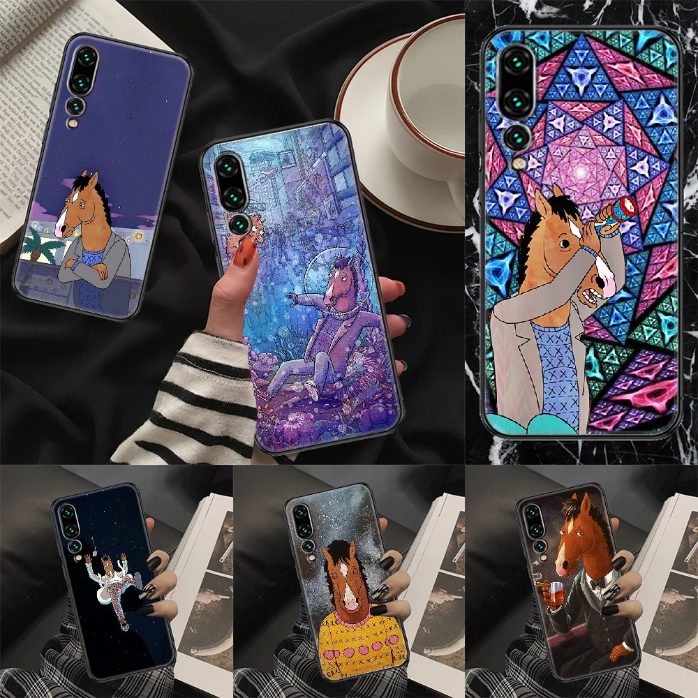 

Cute Horse Man Cartoon Phone case For Huawei P Mate P10 P20 P30 P40 10 20 Smart Z Pro Lite 2019 black soft hoesjes pretty prime