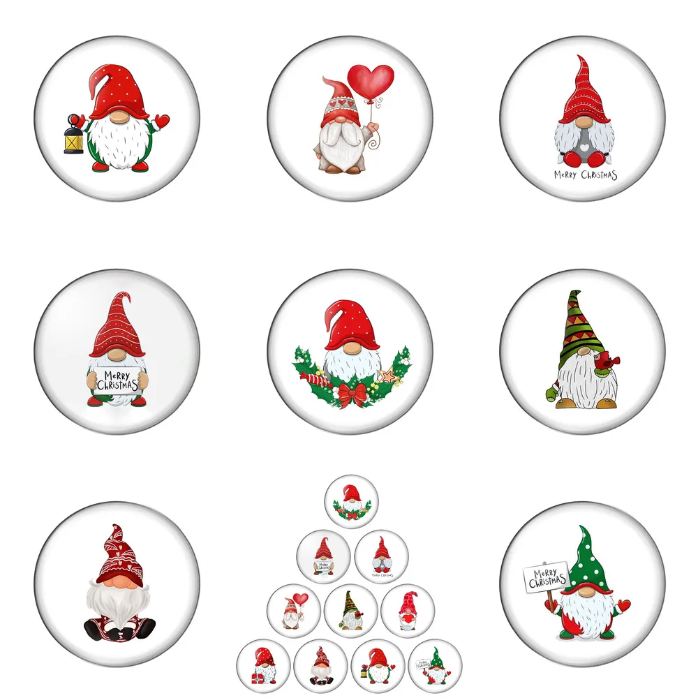 

Fashion Santa Claus Merry Christmas 12mm/20mm/25mm/30mm Round Photo Glass Cabochon Demo Flat Back Making Findings