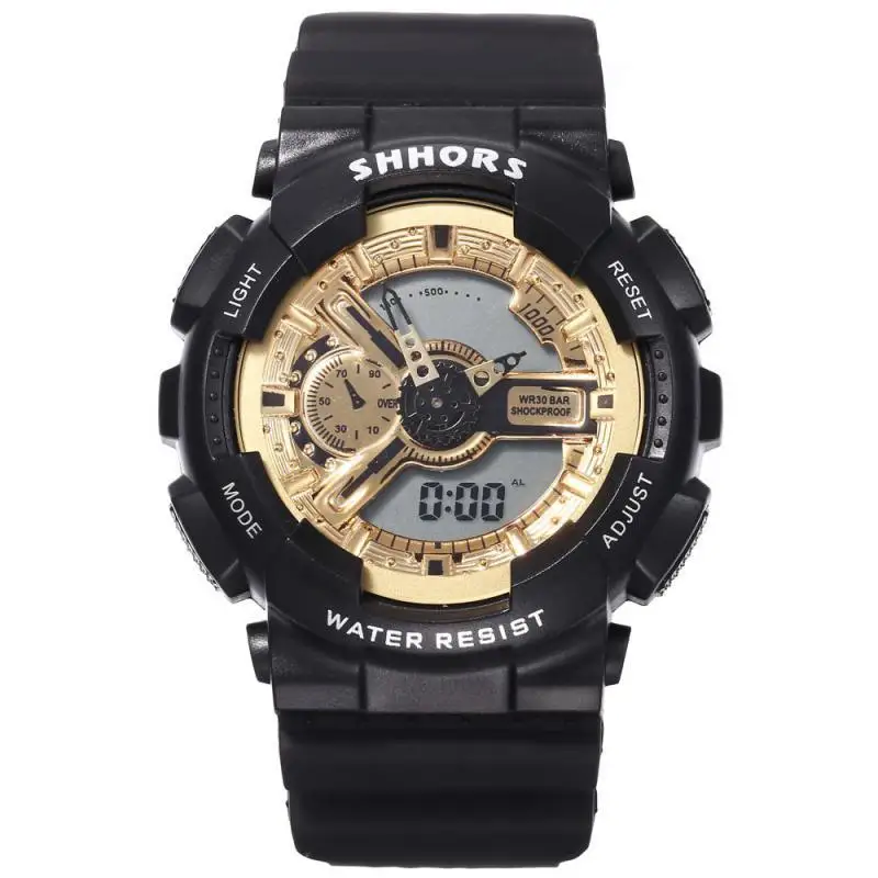 Часы мужские кварцевые большого размера с двойным дисплеем | Наручные часы