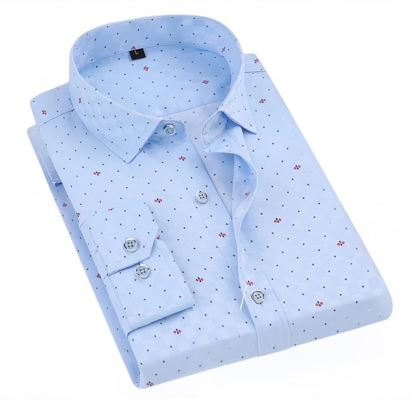 Мужская рубашка с длинным рукавом повседневная мягкая в клетку цветочным