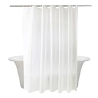 Водонепроницаемая занавеска для душа с защитой от плесени, занавеска для душа с медной пряжкой серого цвета и раздвижным крючком