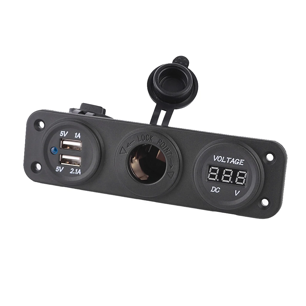 Автомобильный Авто 12V Зажигалка двойной USB разъем адаптер LED Зарядное устройство