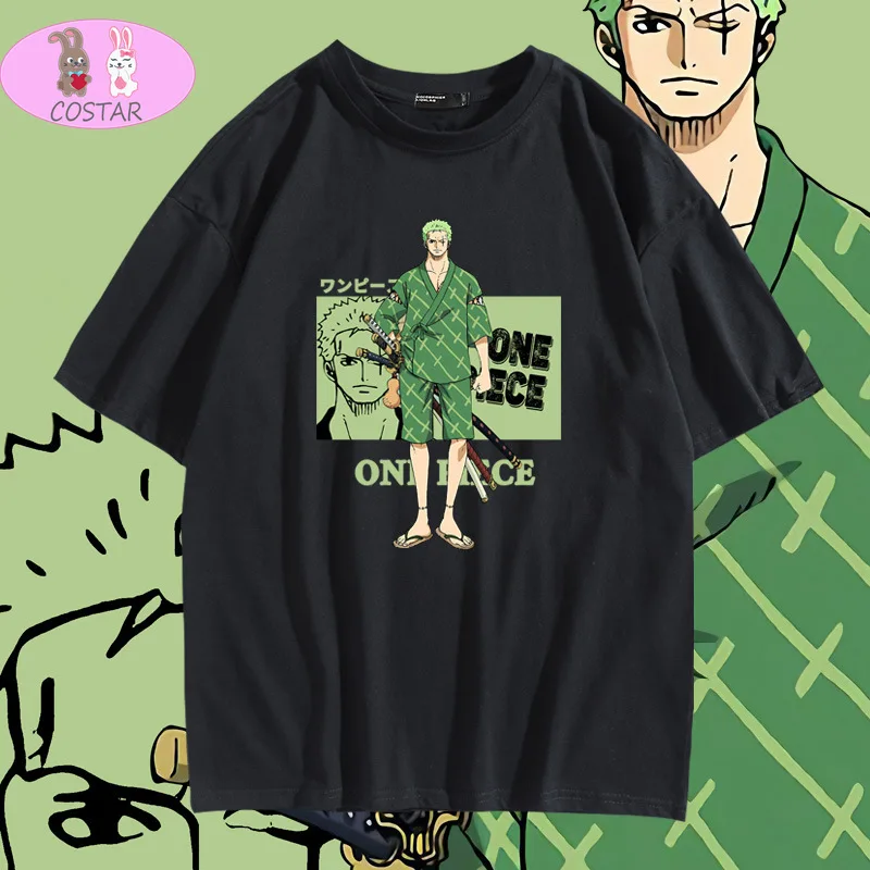 COSTAR Hot Anime Roronoa Zoro Printed Cotton Soft Wearing Fashion T-shirt Harajuku Unisex Tees