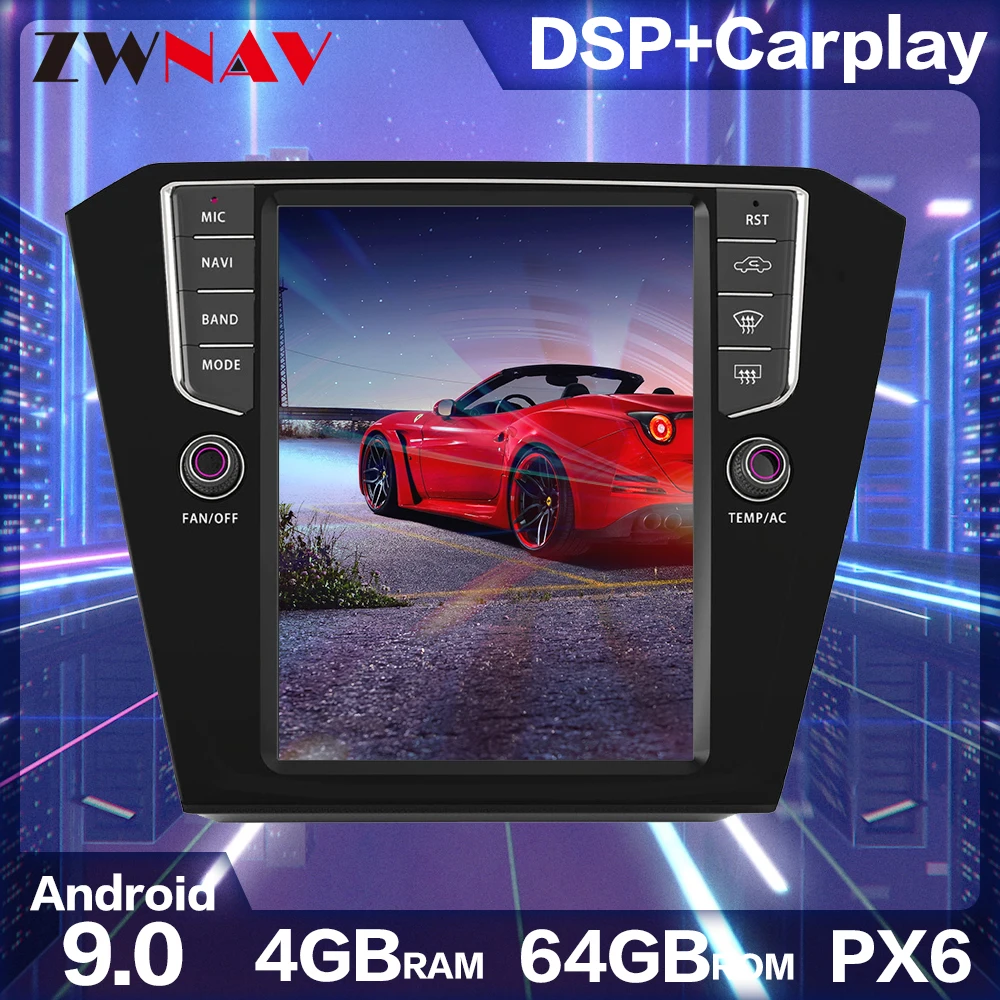 Tesla Style Android 9.0 gps-навигация dvd-плеер для Volkswagen magotan 2016 + автомобильное радио стерео