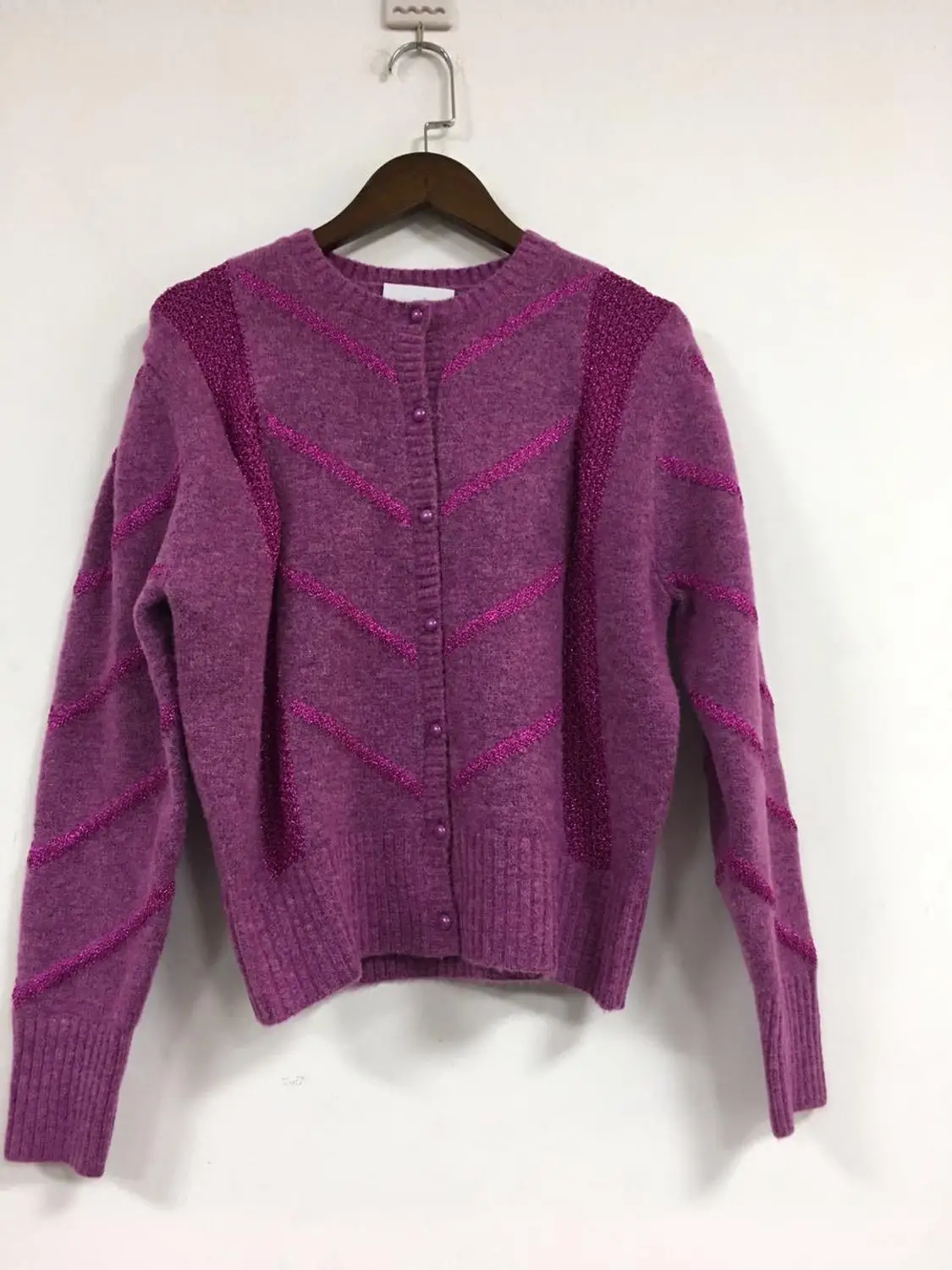 

2020 Spring New mohair Women knitted cardigan ladies Single-breasted puff sleeve knitwear coat loose female outwear top