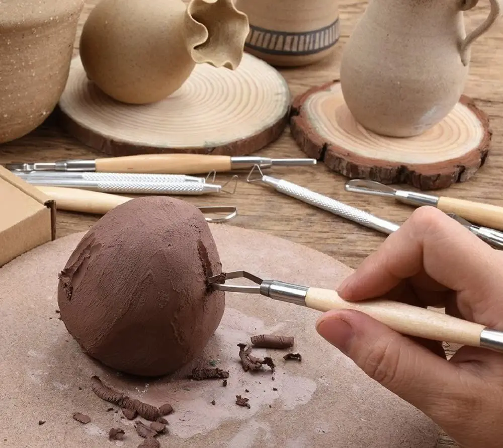 

6pcs Double Wire End Tools Clay Modeling Tamiya Putty Premo Polymer Clay Basic Pottery Set for Beginners
