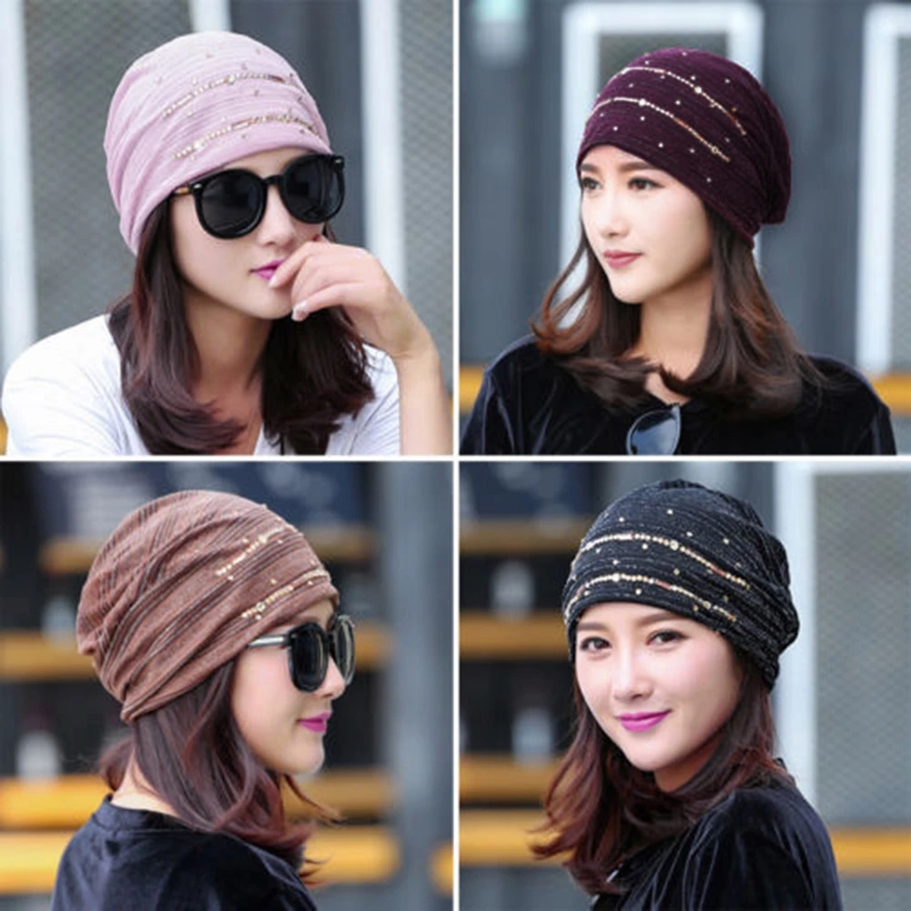 

NEW 2021 New Women Lady Chiffon Ruffle Cancer Chemo Hat Beanie Scarf Turban Head Wrap Cap Unisex Hats