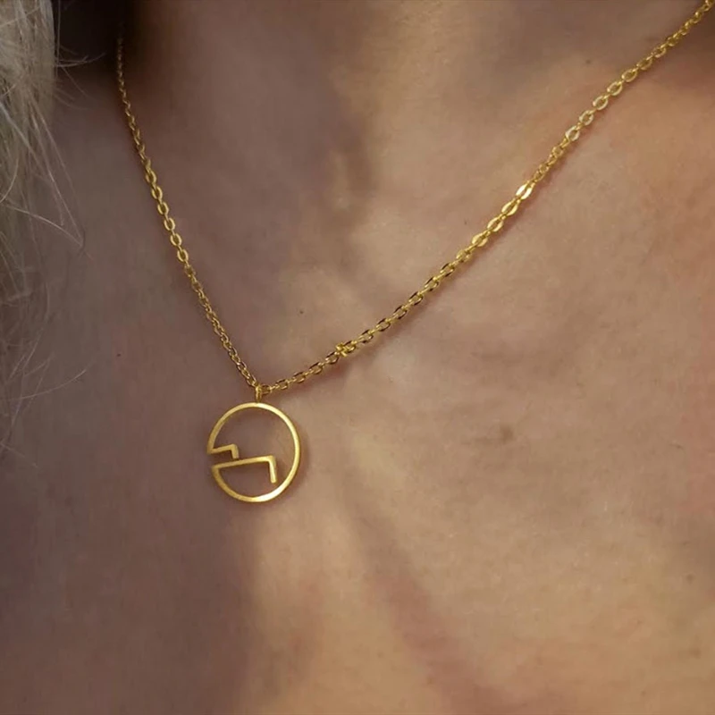Минималистское ожерелье с подвеской из нержавеющей стали цвета розового золота