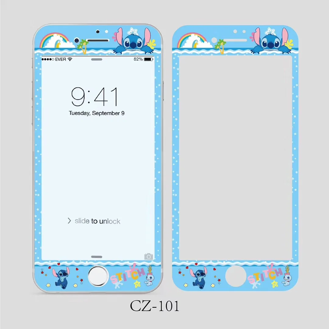 Закаленное стекло с узором стежка для iPhone 6 6s 7 8 Plus Защитная стеклянная пленка для экрана 3D 9H