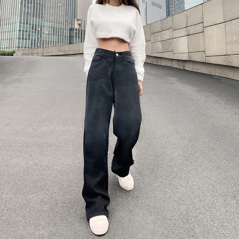 

Zoulv 2020 Spring Autumn Black Sweatpants Harajuku Long Straight Classic Pants For Women Streetwear High Waist Vintage Trousers