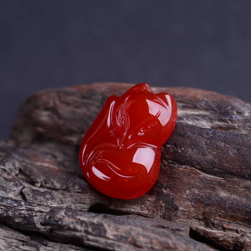 KYSZDL красивый красный камень резной кулон лисы для мужчин и женщин Модный