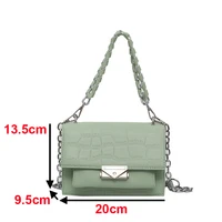 Ansloth Women Fashion Chain Shoulder Bags Luxury Female Handbag Brand Design PU Leather Crocodile Pattern Flap Bags Lady HPS1024