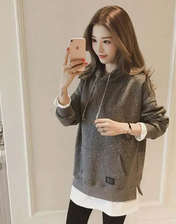 

Autumn and Winter 2019 New Furry and Thickened Loose Hat Cover Women's Top