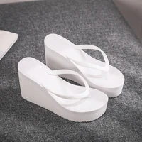 low slippers women summer shoes woman 2020 on a wedge rubber flip flops heeled mules candy colors platform shale female beach