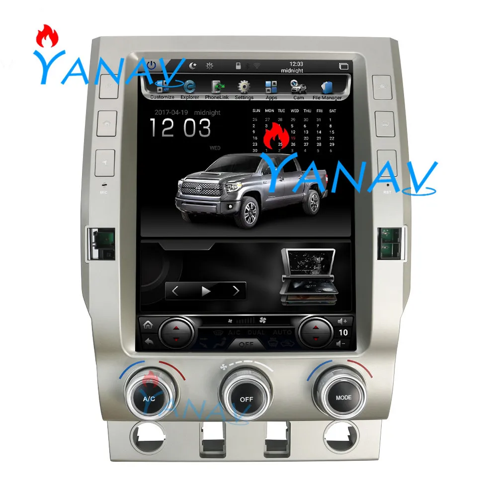 

12.1 inch Tesla style Vertical Screen Android QUAD Core PX6 For-Toyota Tundra 2014-2019 GPS navigation DVD player