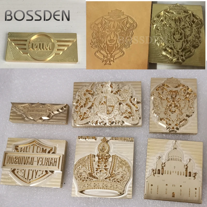 BOSSDEN латунный Автомобильный логотип кожаный мешок горящая форма деревянная