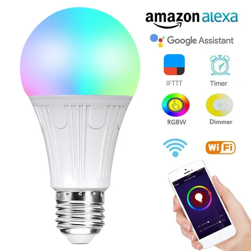 E27/E26/B22 85-265 в RGB светодиодный светильник 7 Вт Bluetooth Wifi умный контрольное приложение Светодиодная лампа ИК пульт дистанционного управления домашнее освещение