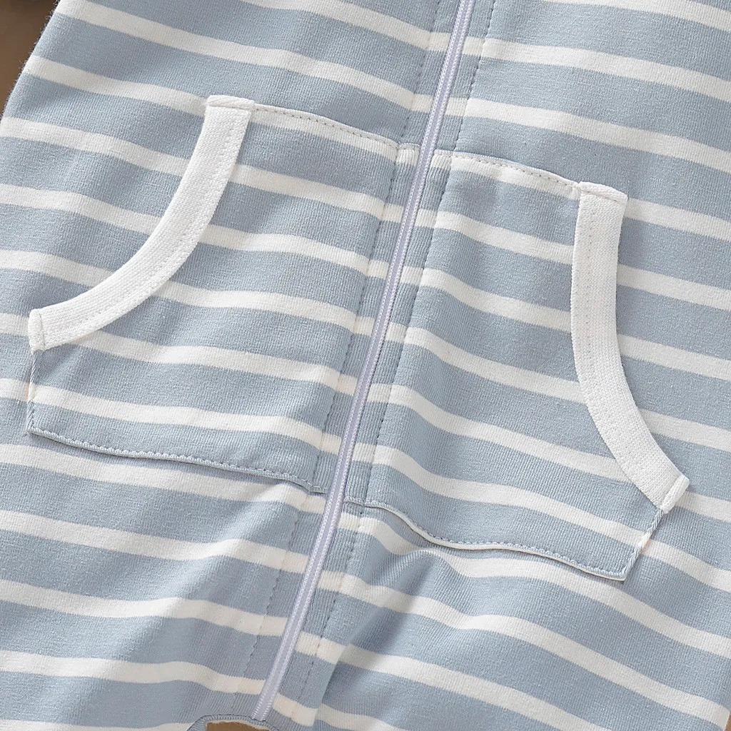 Хлопковый комбинезон для детей с длинными рукавами в полоску Экипировка Одежда