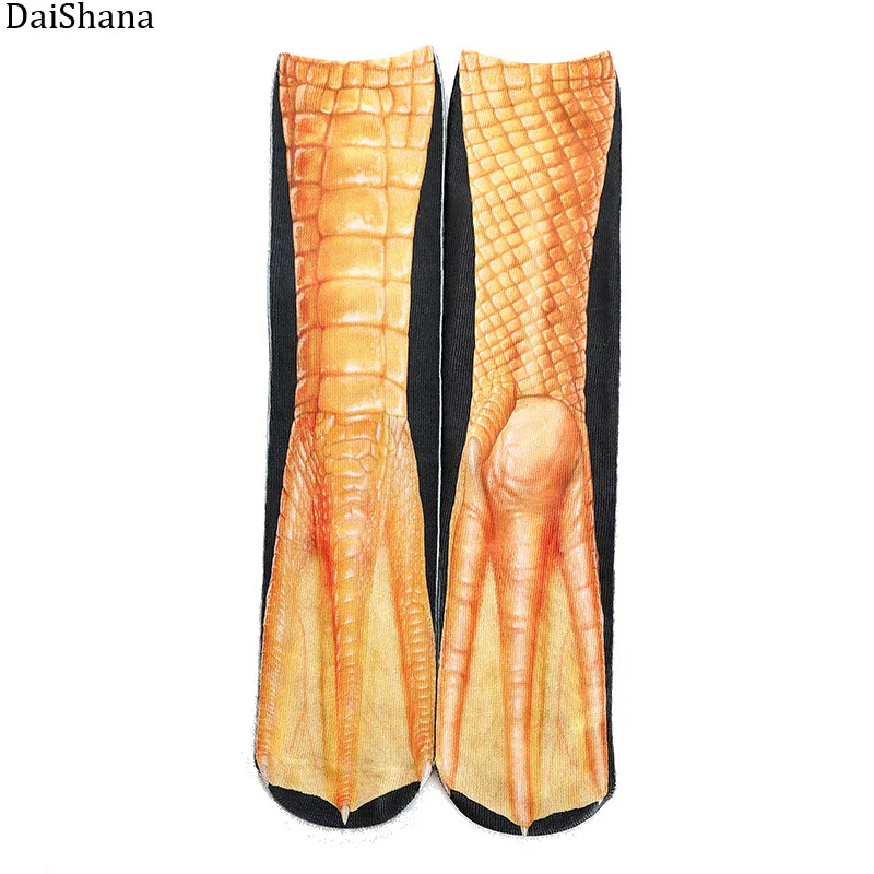 Hot Sales Unisex Sock Animal Paw Pattern 3D Print Long Socks Cat Zebra Leopard Pig Duck Paw Elastic Breathable Socks Funny Sock