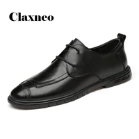 man autumn shoes genuine leather design luxury brand mens derby shoe casual footwear leisure flats new arrival