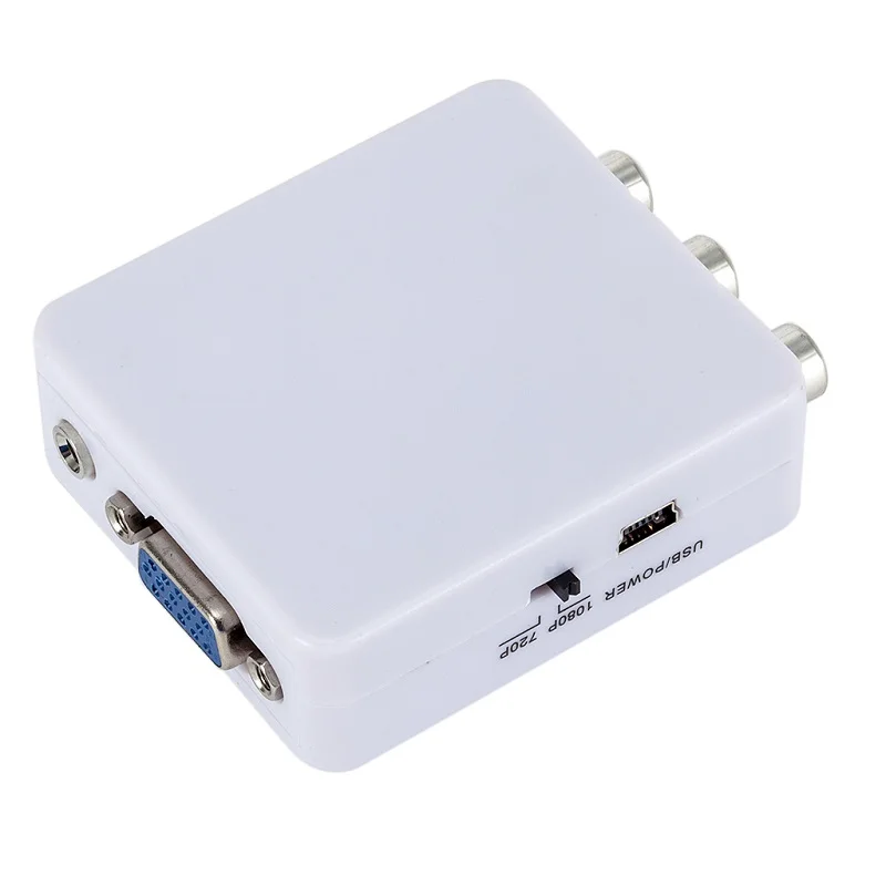 Mini HD rca композитный CVBS AV в vga конвертер av2vga с 3 5 мм аудио ouput adatper ТВ приставка DVD