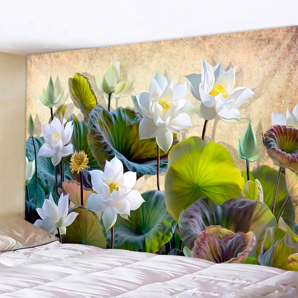 Летний MIDI растительный гобелен домашний Фон тканевый пляжный коврик для йоги