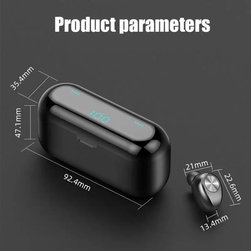 Спортивные Беспроводной наушники Bluetooth V5.0 F9 наушники-вкладыши TWS с светодиодный